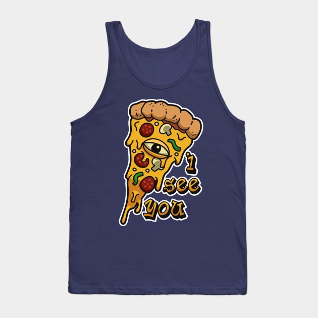 The All Seeing Pizza Tank Top by Starquake